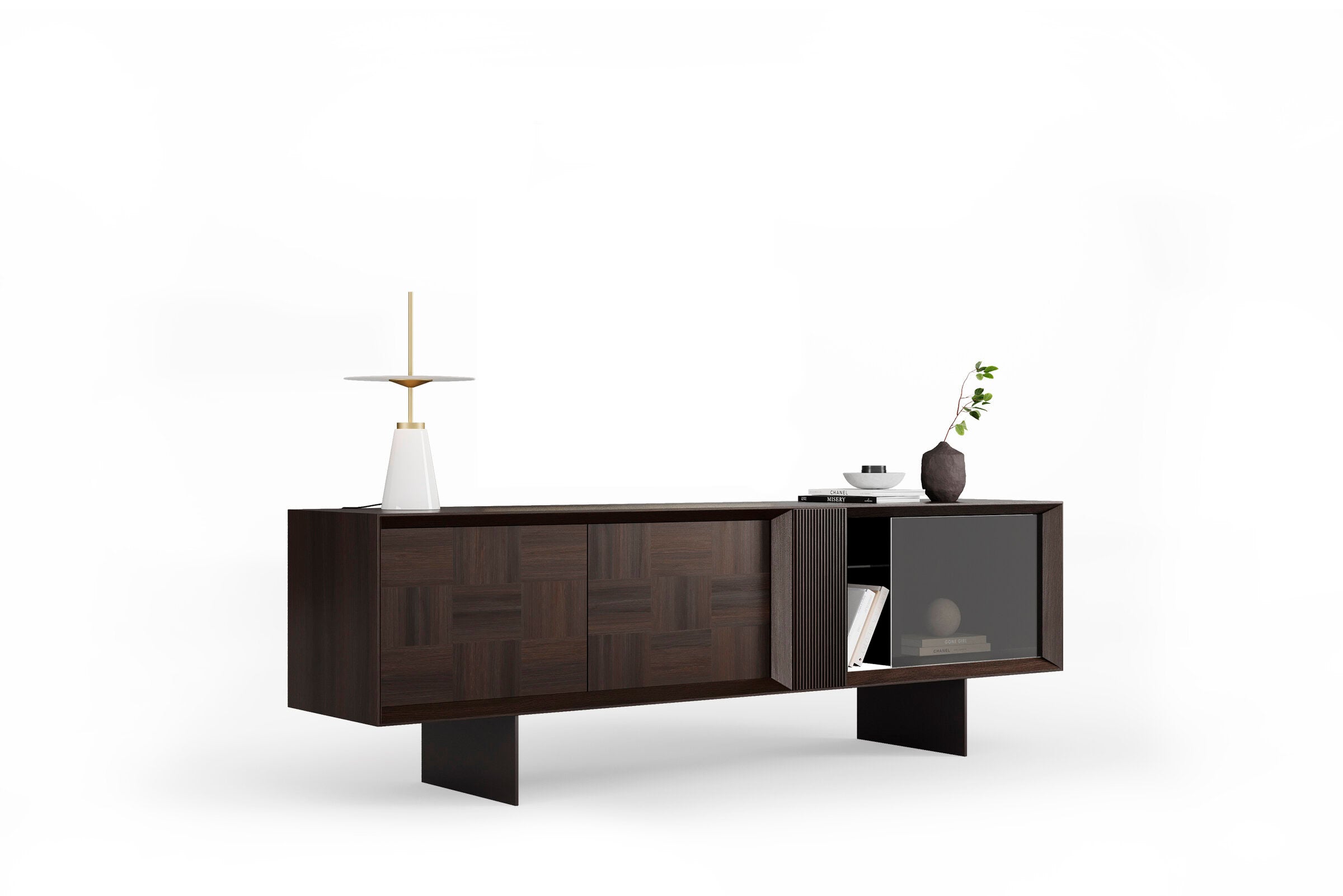 Бюфет «Heritage Smoke Oak» с естествен фурнир, размер 235х78х50см