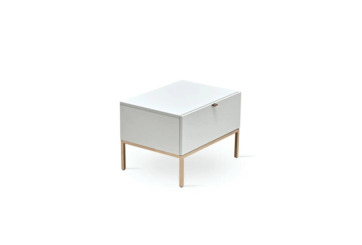 Нощно шкафче «Legato White» + чекмедже, размер 65х46х48см