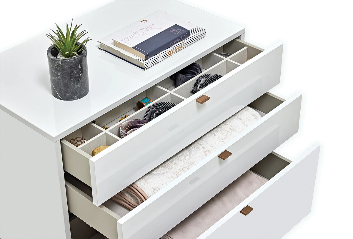 Шкаф «Legato White» с три чекмеджета и  органайзер, размер 80х81х48см