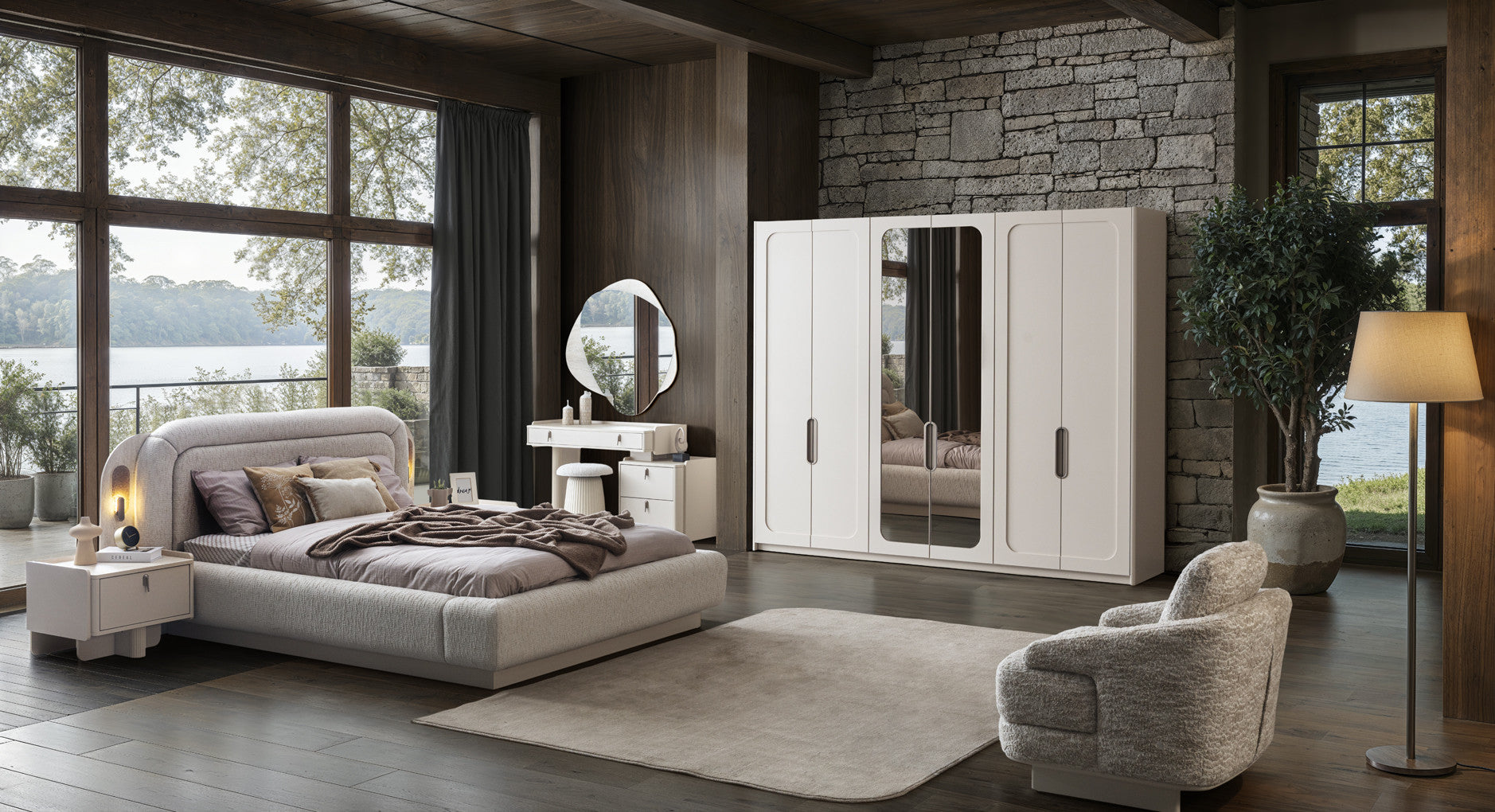 Тоалетка «Mabel» с три чекмеджета, размер 140х80х49см