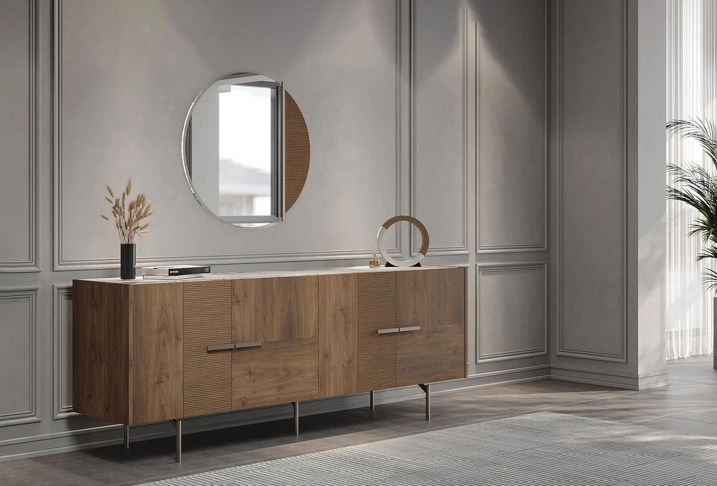 Бюфет «Pavia» с вътрешно чекмедже, размер 209х80х49см