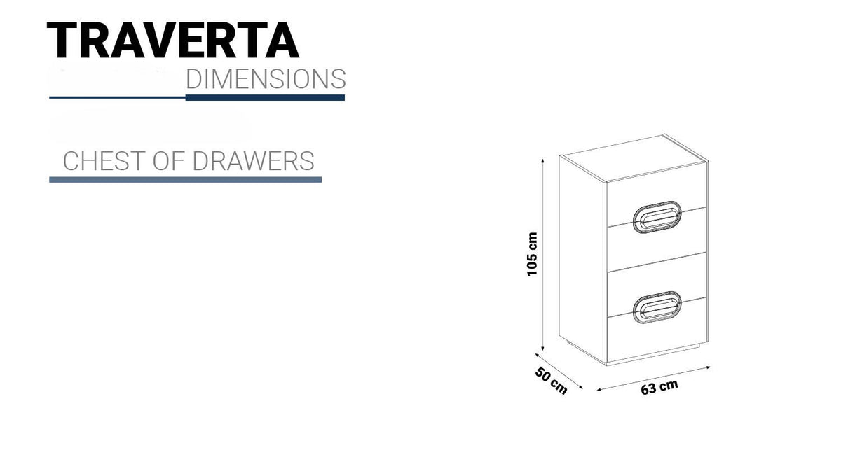 Скрин «Traverta» с четири чекмеджета, размер 63х105х50см